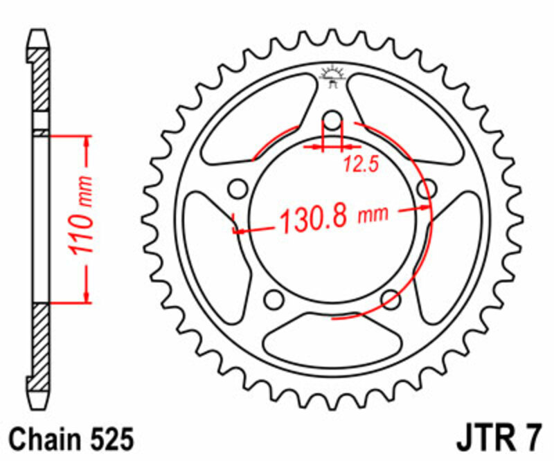 Obrázek produktu ZADNÍ ŘETĚZOVÉ KOLO 44T 525 JTR7.44