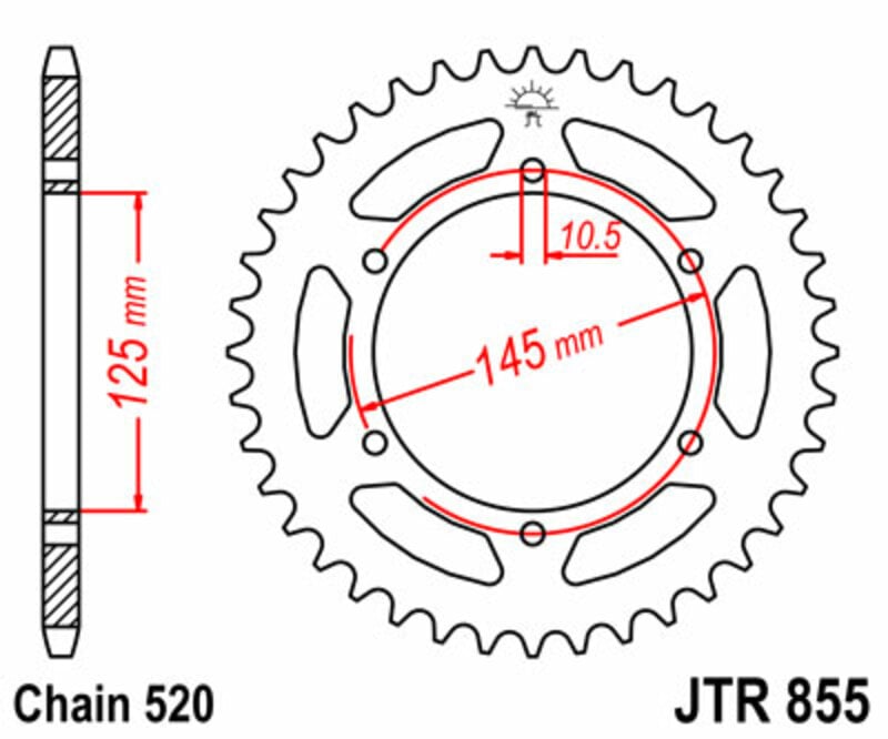 Obrázek produktu ZADNÍ ŘETĚZOVÉ KOLO 46T 520 JTR855.46