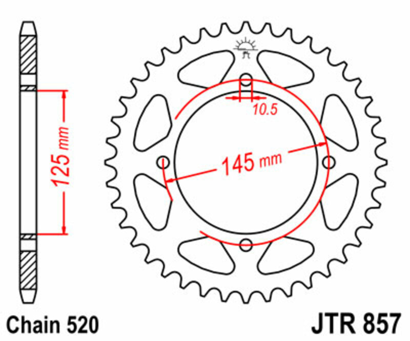 Obrázek produktu ZADNÍ ŘETĚZOVÉ KOLO 47T 520 JTR857.47