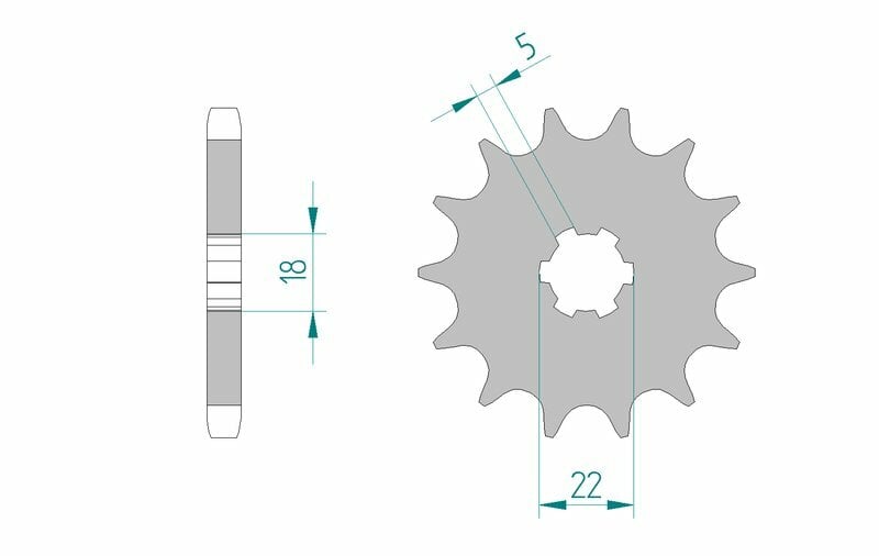 Obrázek produktu Ocelová standardní přední řetězová kola AFAM 22501 - 530 22501-15