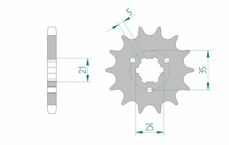 Obrázek produktu Ocelová standardní přední řetězová kola AFAM 22502 - 530 22502-14