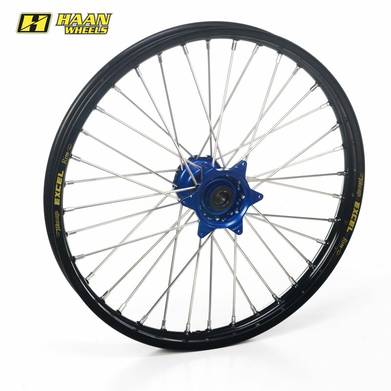 Obrázek produktu HAAN WHEELS Kompletní přední kolo 19x1,40x36T Černý ráfek/modrý náboj/stříbrné paprsky/stříbrné matice paprsků 133114/3/5