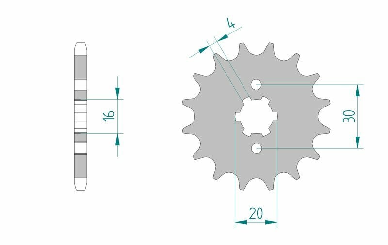 Obrázek produktu Ocelová standardní přední řetězová kola AFAM 24200 - 428 24200-13