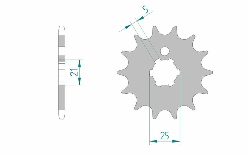 Obrázek produktu Ocelová standardní přední řetězová kola AFAM 24300 - 520 24300-14