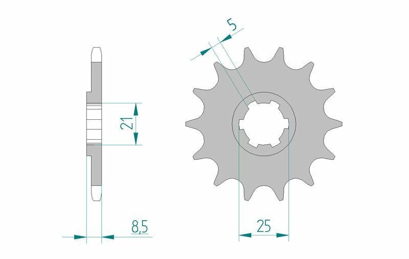 Obrázek produktu Ocelová standardní přední řetězová kola AFAM 24302 - 520 24302-14