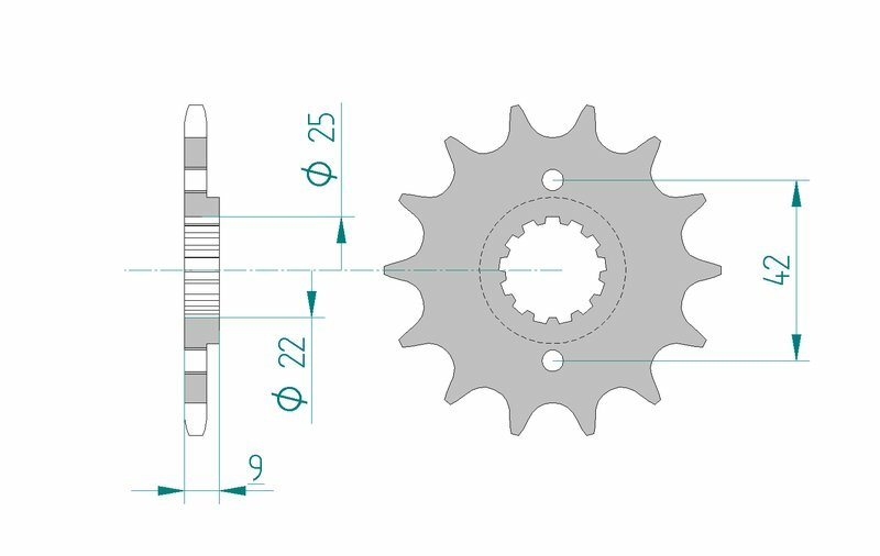 Obrázek produktu Ocelová standardní přední řetězová kola AFAM 24502 - 520 24502-13