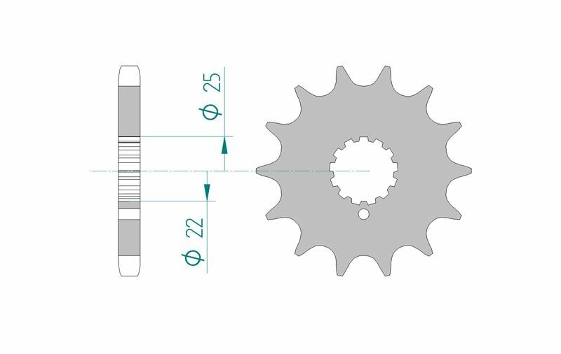 Obrázek produktu Ocelová standardní přední řetězová kola AFAM 24504 - 530 24504-14