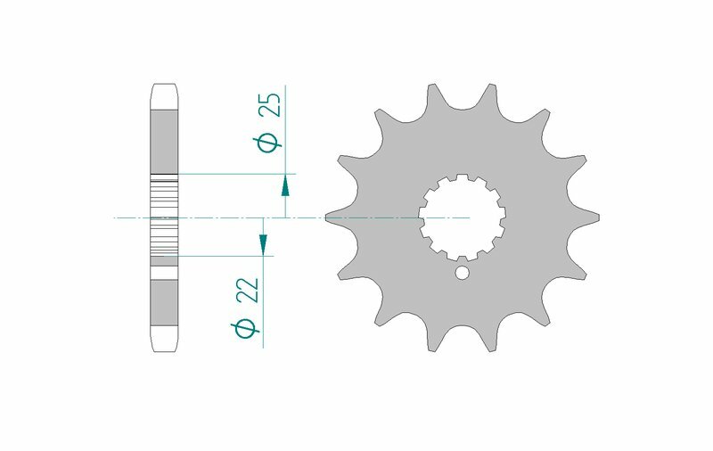 Obrázek produktu Ocelová standardní přední řetězová kola AFAM 24504 - 530 24504-16