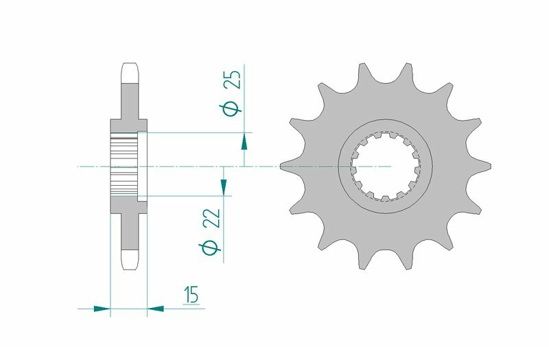 Obrázek produktu Ocelová standardní přední řetězová kola AFAM 24506 - 525 24506-14