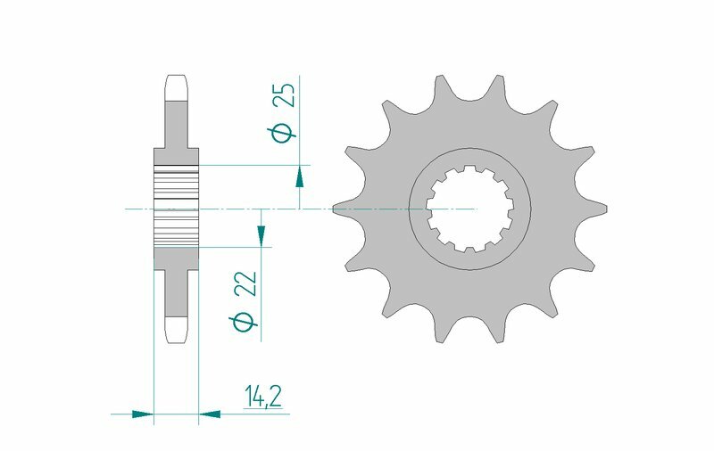 Obrázek produktu Ocelová standardní přední řetězová kola AFAM 24602 - 525 24602-15