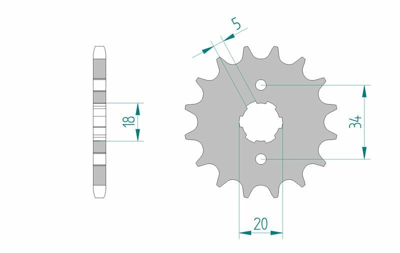 Obrázek produktu Ocelová standardní přední řetězová kola AFAM 26200 - 428 26200-14