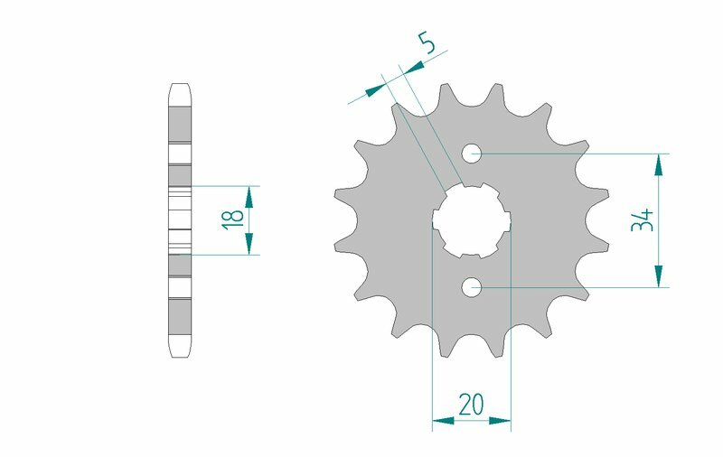 Obrázek produktu Ocelová standardní přední řetězová kola AFAM 26200 - 428 26200-15