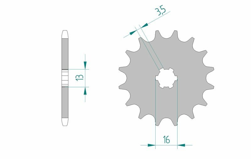 Obrázek produktu Ocelová standardní přední řetězová kola AFAM 27100 - 420 27100-09