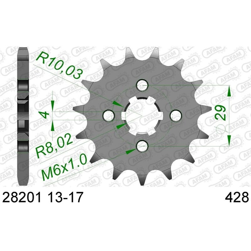 Obrázek produktu Ocelové standardní přední kolo AFAM 28201 - 428 28201-15