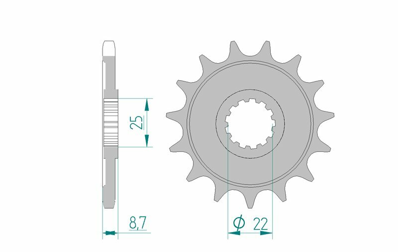 Obrázek produktu Ocelová standardní přední řetězová kola AFAM 28405 - 525 28405-15