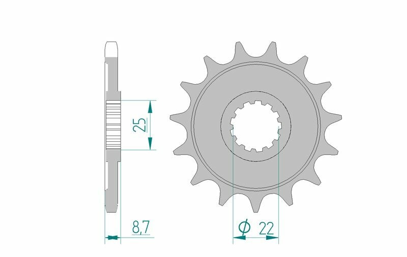 Obrázek produktu Ocelová standardní přední řetězová kola AFAM 28405 - 525 28405-16