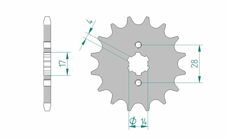 Obrázek produktu Ocelová standardní přední řetězová kola AFAM 49200 - 428 49200-14