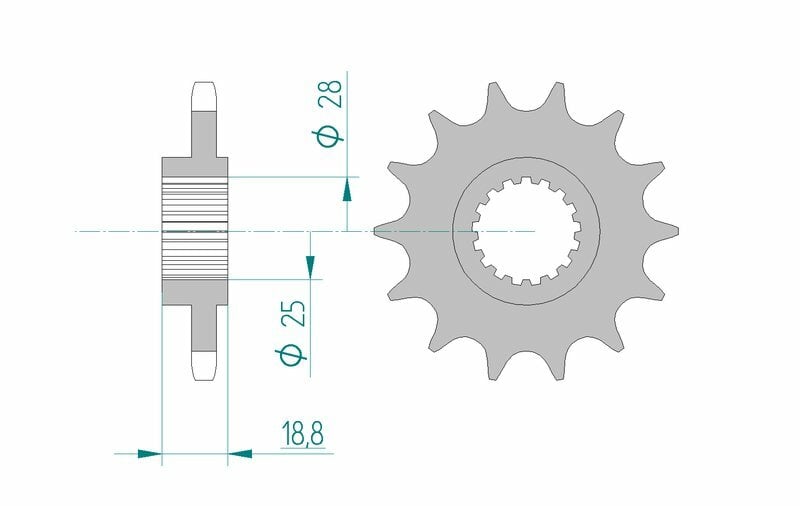 Obrázek produktu Ocelová standardní přední řetězová kola AFAM 61600 - 525 61600-16