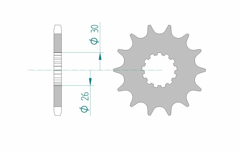 Obrázek produktu Ocelová standardní přední řetězová kola AFAM 88600 - 525 88600-16