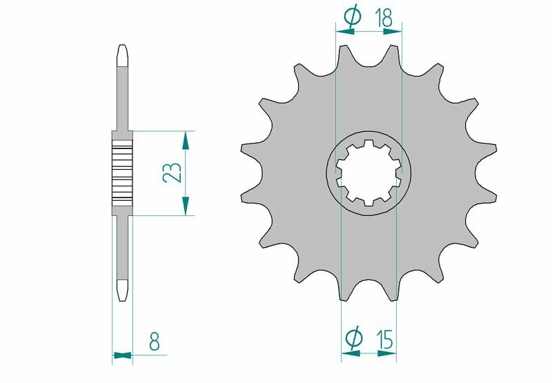 Obrázek produktu Ocelová standardní přední řetězová kola AFAM 94108 - 415 94108-13