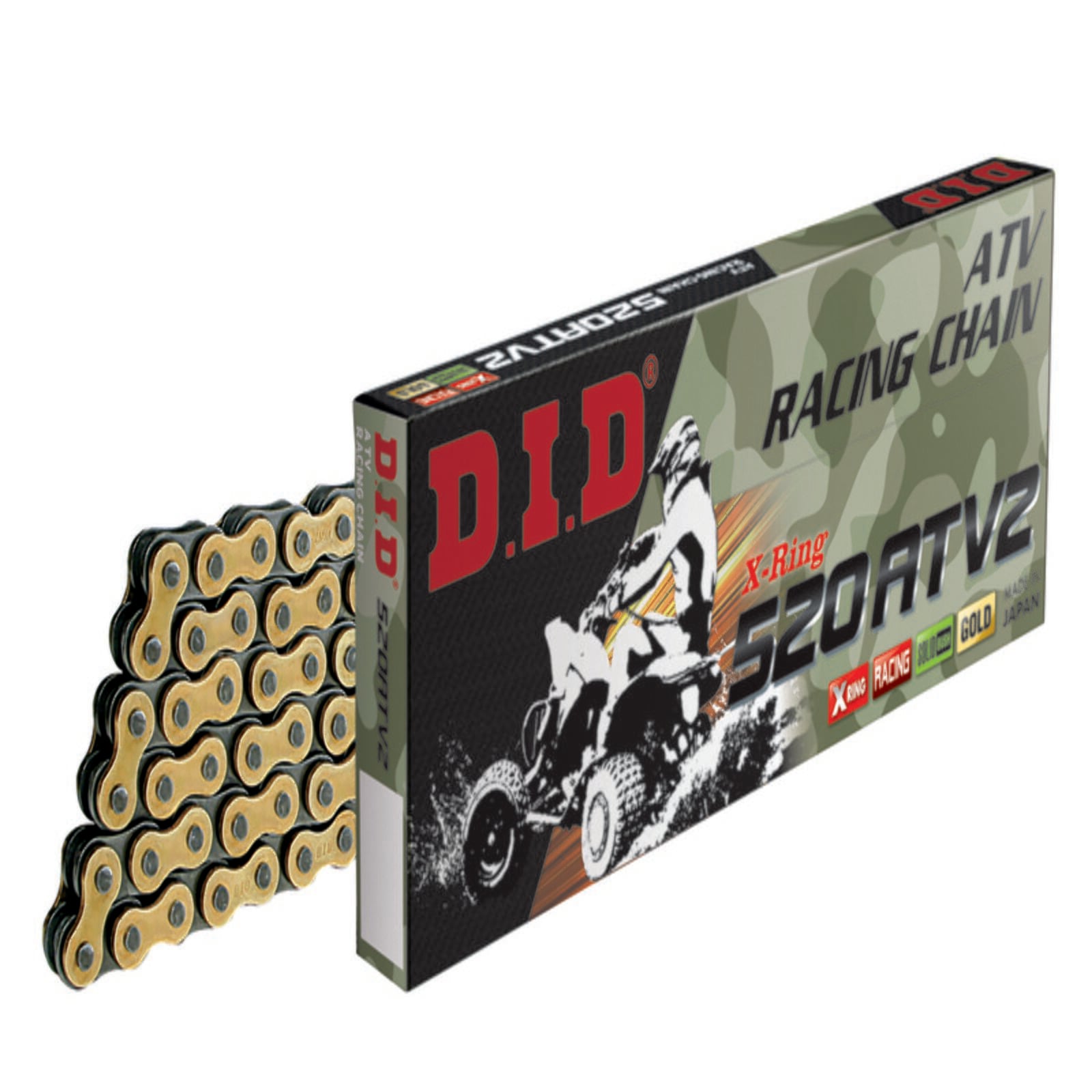 Obrázek produktu ATV X-Kroužkový řetěz D.I.D Chain 520ATV2 98 L Zlatá/Černá 4525516904117