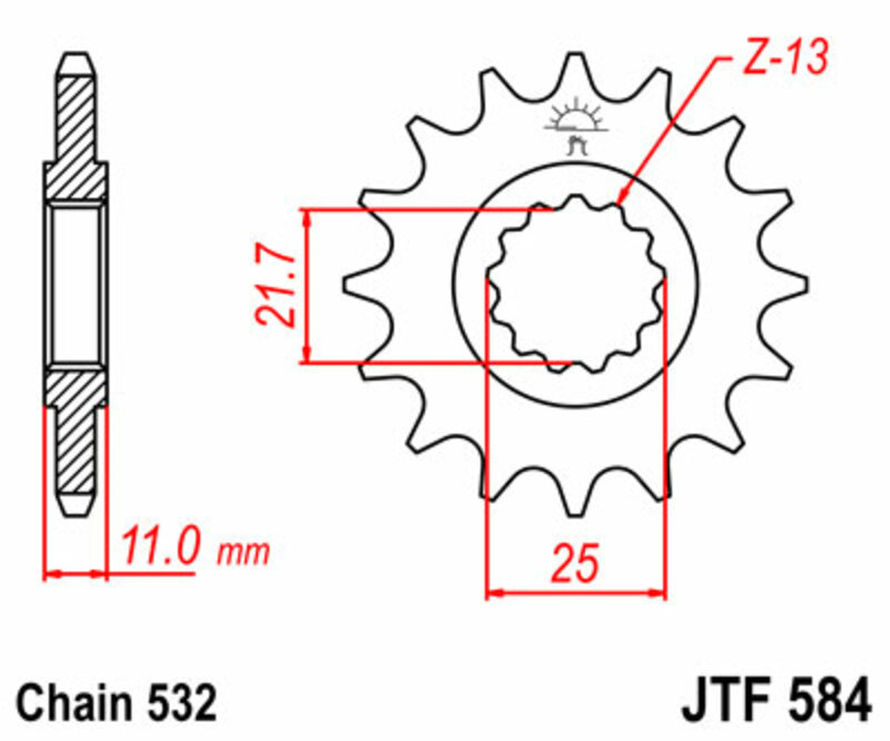 Obrázek produktu PŘEDNÍ ŘETĚZOVÉ KOLO 17T 532 JTF584.17