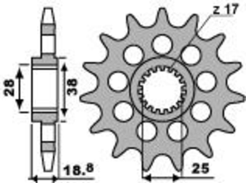 Obrázek produktu PBR Racing Ocelová standardní přední řetězová kola 2194 - 520 2194.15.18NC