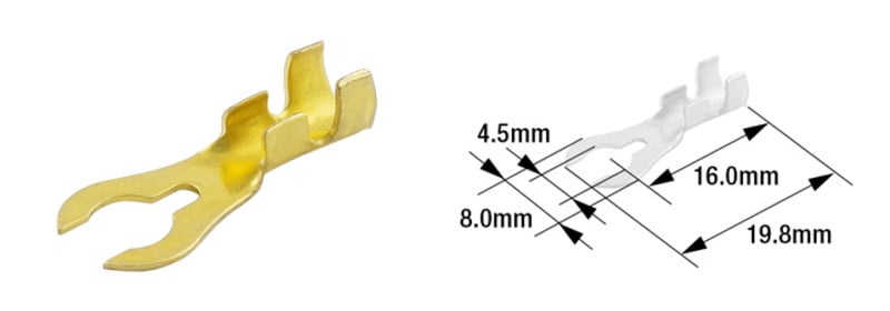 Obrázek produktu TOURMAX Vidlicová svorka samec Ø4,5 mm typ B-21 (po 100 ks) ETP-81