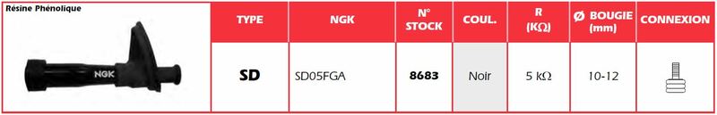Obrázek produktu Víčko zapalovací svíčky NGK - SD05FGA 8683