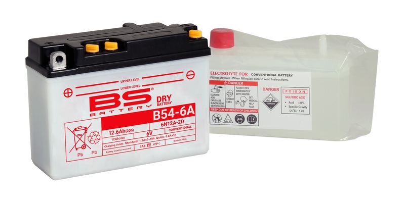 Obrázek produktu BS BATERIE Konvenční baterie s kyselinovým obalem - 6N12A-2D (B54-6A) 310504