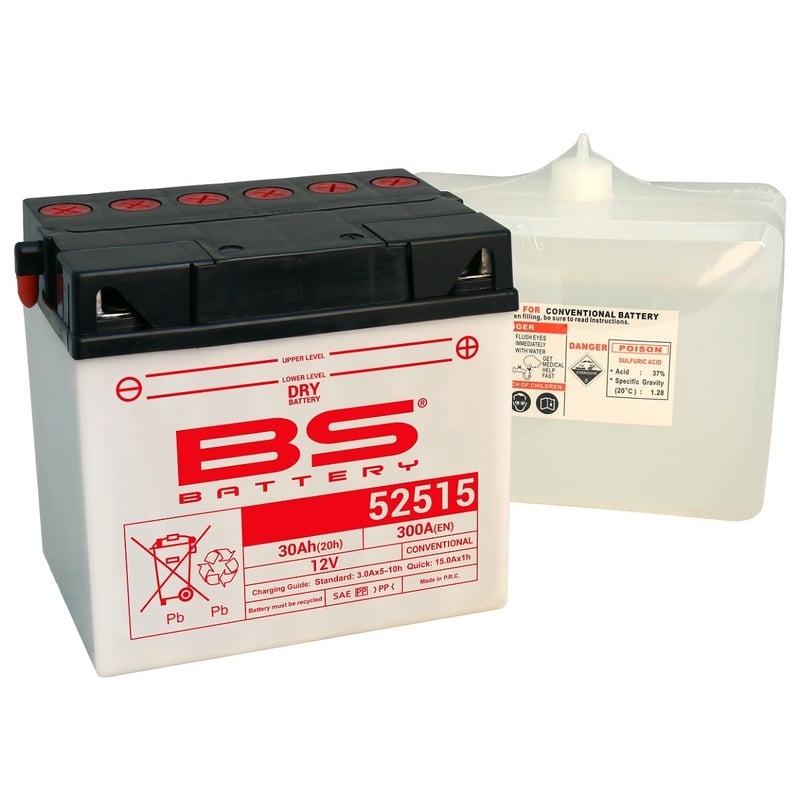 Obrázek produktu BS BATTERY Konvenční baterie s kyselinovým obalem - 52515 (B60N30L-A) 310543
