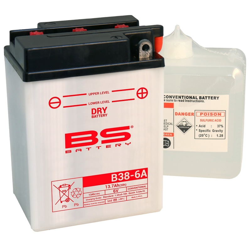 Obrázek produktu BS BATTERY Konvenční baterie s kyselinovým obalem - B38-6A 310520