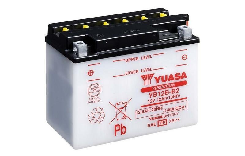 Obrázek produktu Konvenční baterie YUASA bez kyselinové sady - YB12B-B2 YB12B-B2