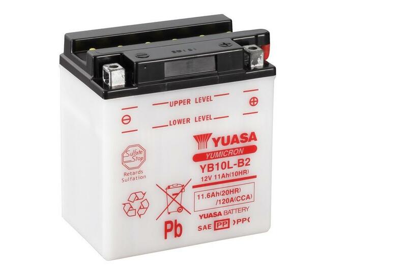 Obrázek produktu Konvenční baterie YUASA bez kyselinové sady - YB10L-B2 YB10L-B2