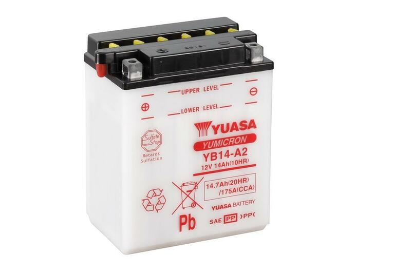 Obrázek produktu Konvenční baterie YUASA bez kyselinové sady - YB14-A2 YB14-A2
