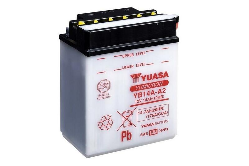Obrázek produktu Konvenční baterie YUASA bez kyselinové sady - YB14A-A2 YB14A-A2