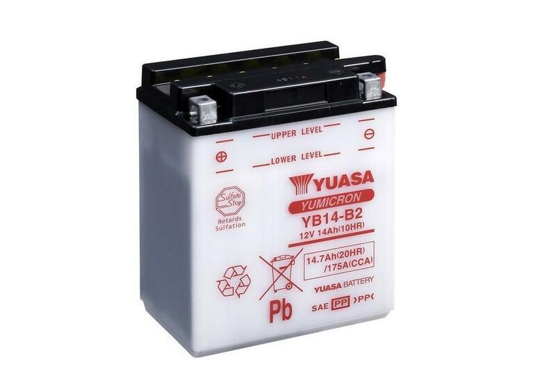Obrázek produktu Konvenční baterie YUASA bez kyselinové sady - YB14-B2 YB14-B2
