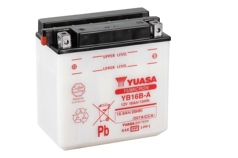 Obrázek produktu Konvenční baterie YUASA bez kyselinové sady - YB16B-A YB16B-A