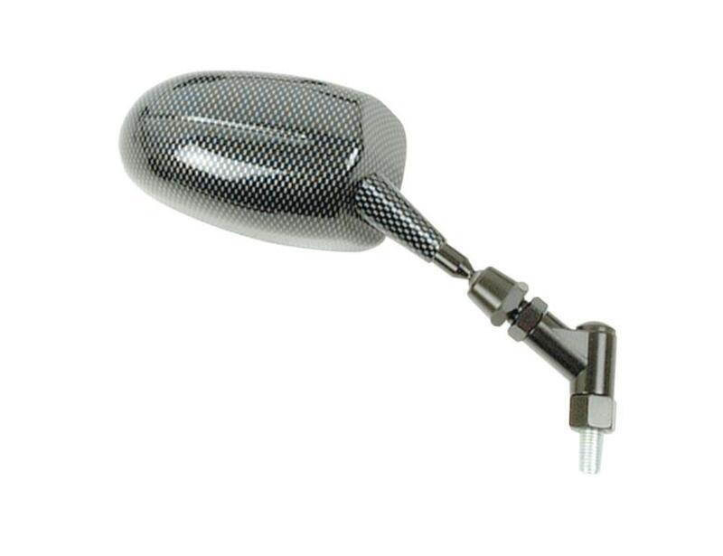 Obrázek produktu V PARTS F1 Oválné pravé nastavitelné zrcátko univerzální M10/125 - karbon (1ks) MP124R