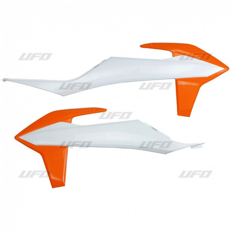 Obrázek produktu Kryty chladiče UFO oranžová/bílá KTM EXC/SX/EXC-F/SX-F KT04092#999W