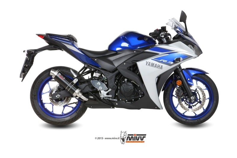 Obrázek produktu MIVV GP Ocelový černý tlumič výfuku Koncovka z nerezové oceli Yamaha YZF-R3 00.73.Y.048.LXB