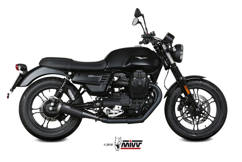 Obrázek produktu MIVV Ghibli Tlumič výfuku ocel černý/nerezová ocel Koncovka Moto Guzzi V7 III M.012.LGB