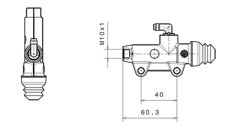 Obrázek produktu BREMBO Hlavní brzdový válec zadní brzdy Ø13mm černý 910.A903.90