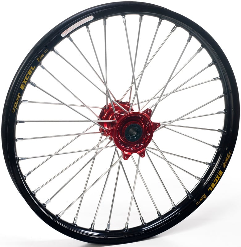 Obrázek produktu HAAN WHEELS Kompletní přední kolo bezdušové 21x2,15x36T Černý ráfek/červený náboj/stříbrné paprsky/stříbrné matice paprsků 155521/3/6/T