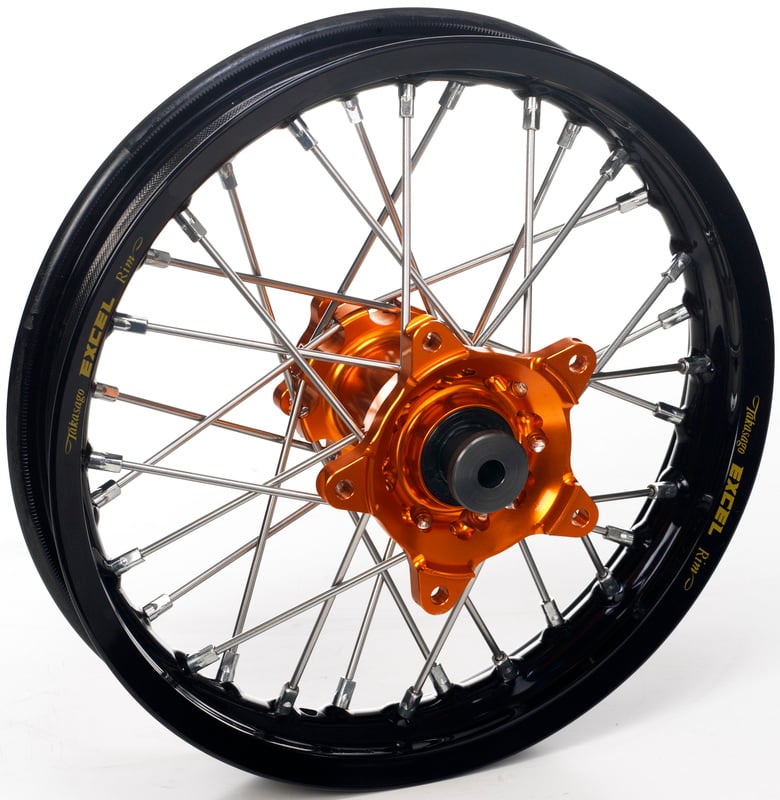 Obrázek produktu HAAN WHEELS Kompletní zadní kolo 14x1,60x36T Černý ráfek/oranžový náboj/stříbrné paprsky/stříbrné matice paprsků 134102/3/10