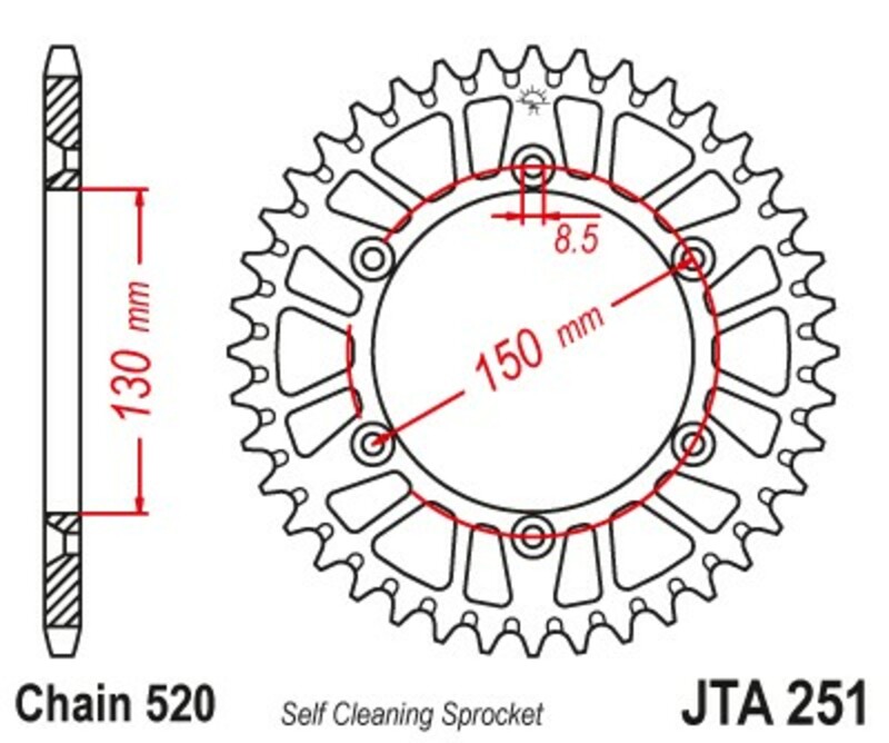 Obrázek produktu ŘETĚZOVÉ KOLO RL 48T YAM BLK JTA251.48BLK