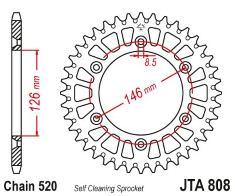 Obrázek produktu ŘETĚZOVÉ KOLO RL 51T SUZ BLK JTA808.51BLK