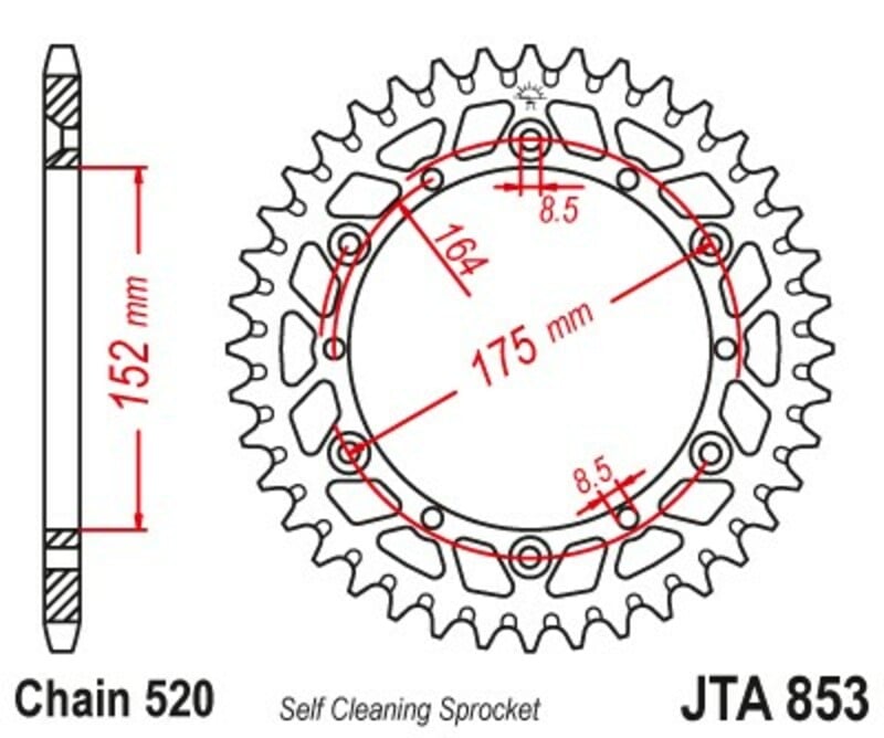 Obrázek produktu ŘETĚZOVÉ KOLO RL 48T YAM BLK JTA853.48BLK