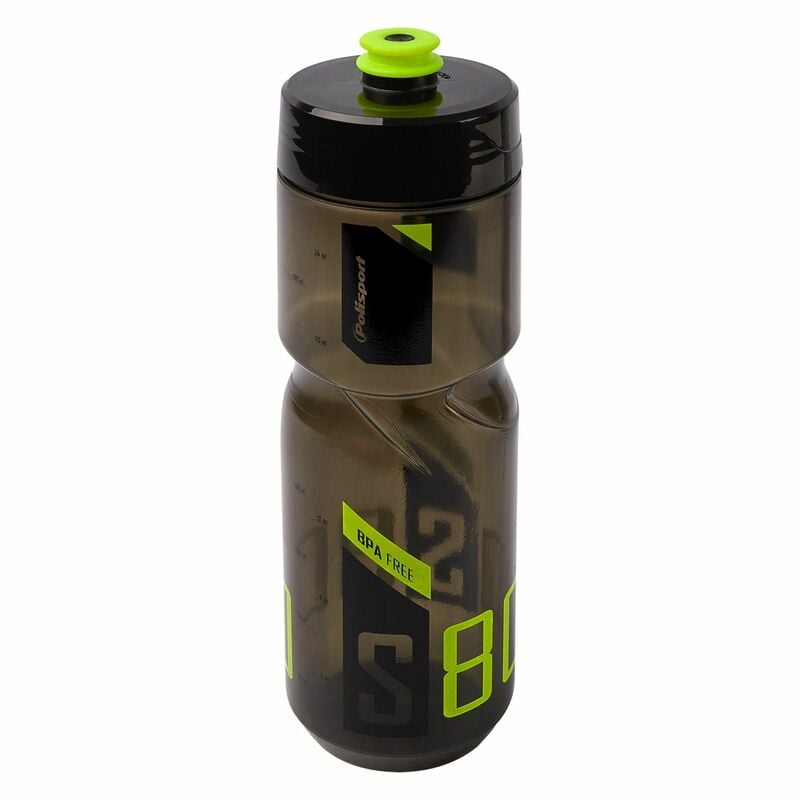 Obrázek produktu POLISPORT Láhev na vodu S800 Clear Black/Lime Green se šroubovacím uzávěrem 700ml 8645400003