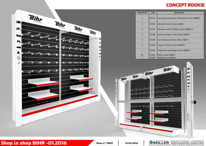 Obrázek produktu Koncepční prodejna BIHR Shop-in-shop - Extra regál G7205